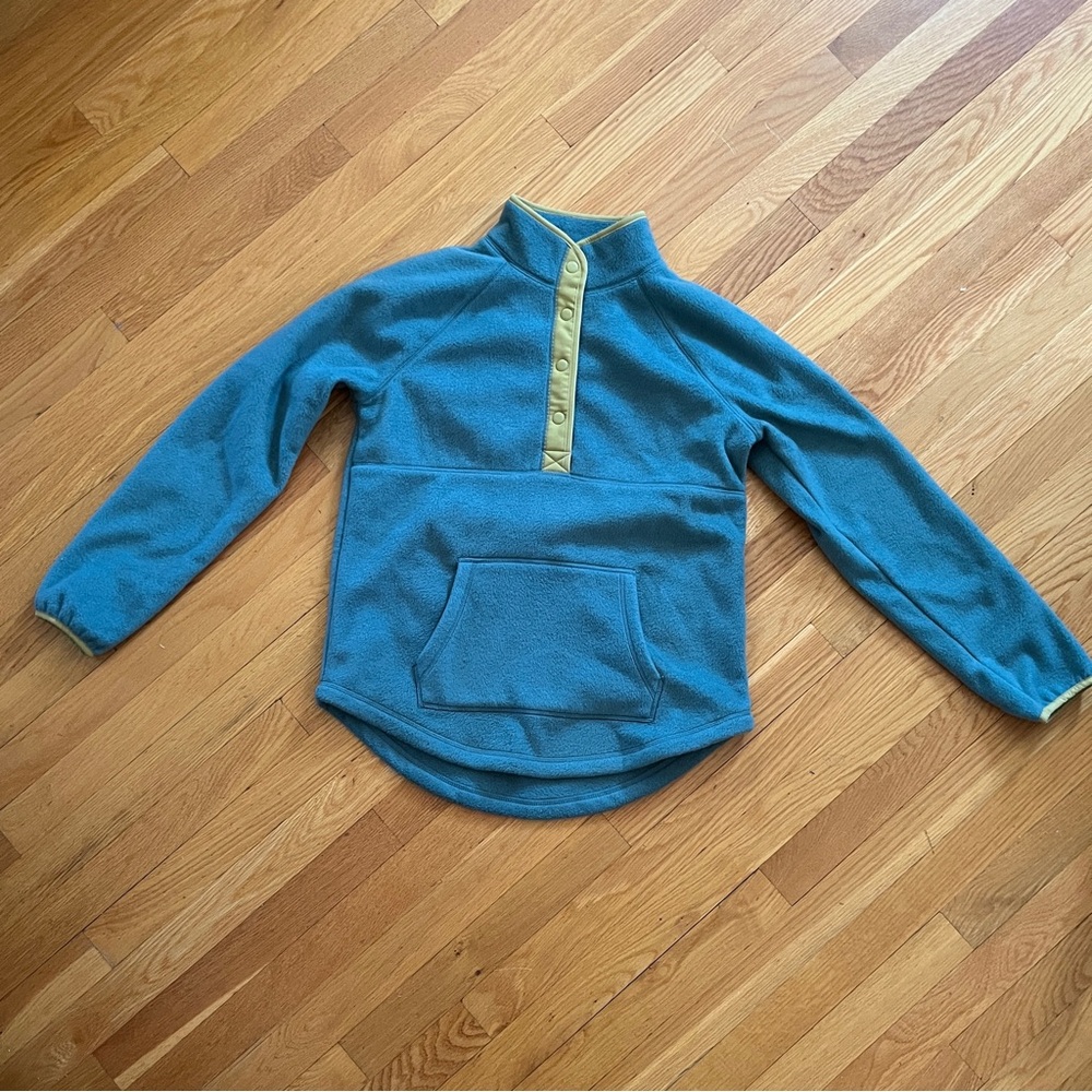 Sonoma Teal Fleece with Green Trim Accents. Women’s sz S Quarter Zip